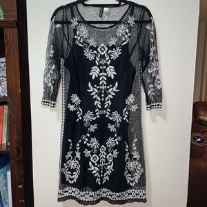 H&M Sheer Embroidered Dress